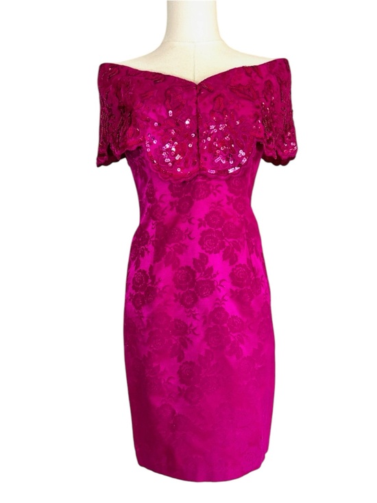Jessica McClintock Dresses & Skirts - Vintage Jessica McClintock Gunne Sax 90s Barbie Fuchsia Sequin Party Dress ~ XXS